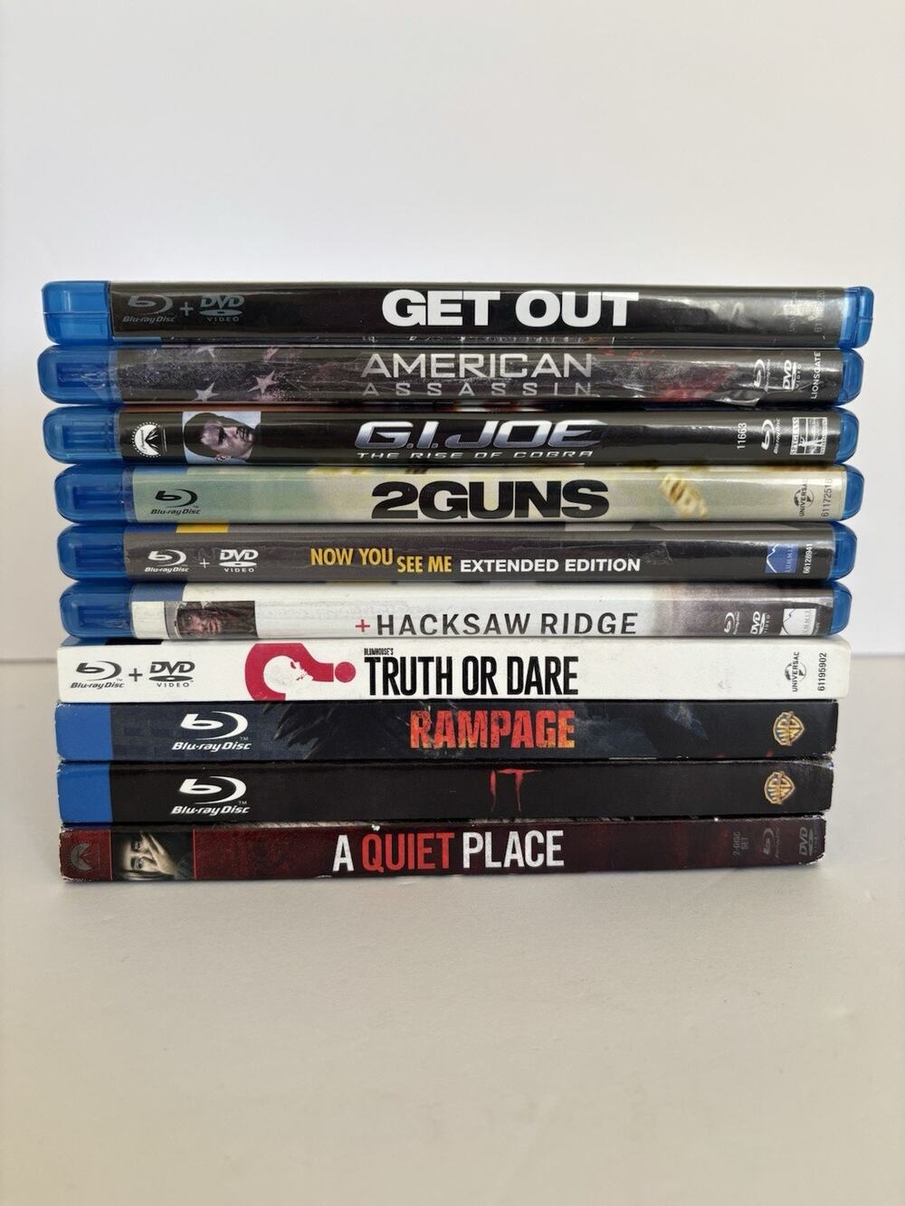 Blu-ray (Lot 10) It, Get Out, Gi Joe, Now You See Me, Rampage, 2 Guns Etc